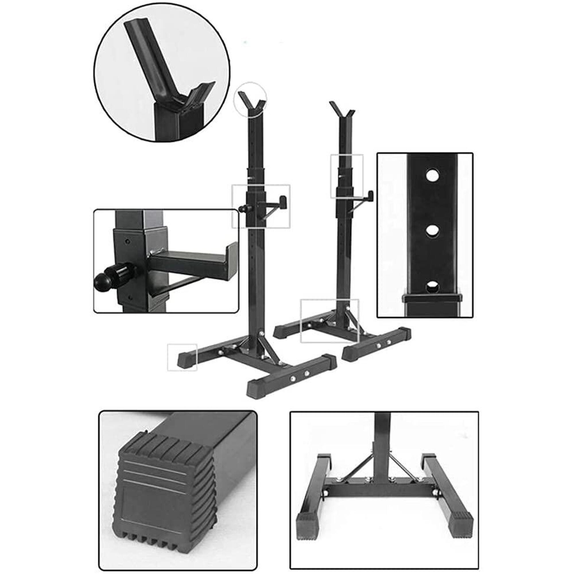 Squat Rack Développé/Squat Noir Fitness Tech