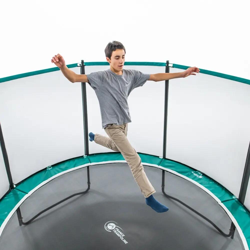 Trampoline Boost’up 430cm - Filet de protection, échelle + Kit d'ancrage 7/8