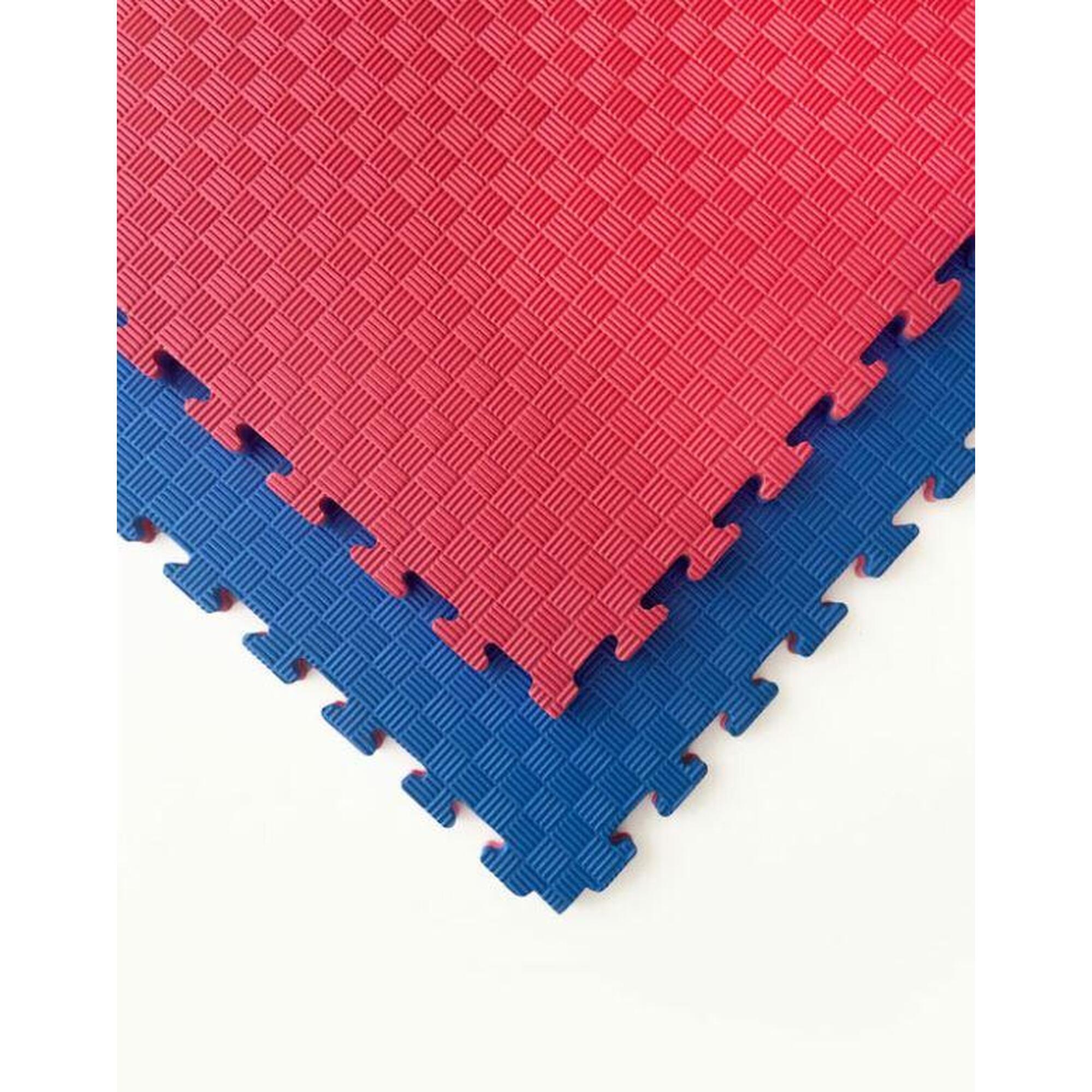 Fitness Tech - Set 5 Tatami Puzzle Fitness Tech Professionnel 100x100x4 Cm Bleu Et Rouge - Tapis De Fitness - Multicolore - Taille Unique - Decathlon