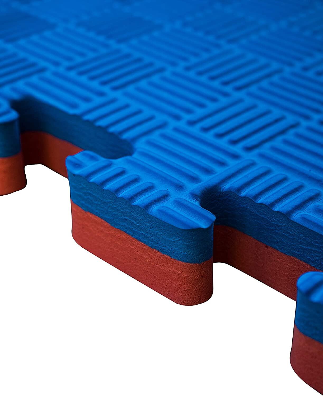 Set 5 Tatami Profissional Puzzle 100x100x4cm Azul/Vermelho - Fitness Tech 3/7