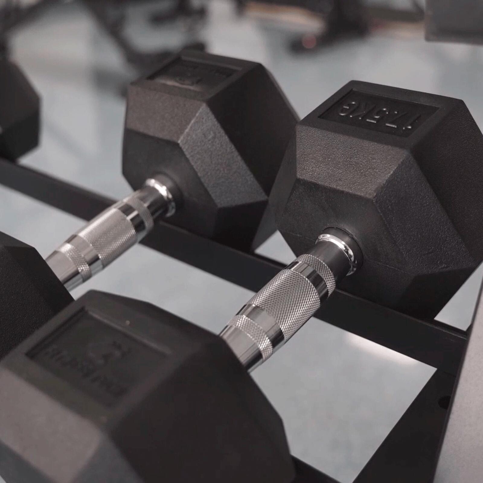 Haltères hexagonales 17,5kg Fitness Tech Set 2 Unités 2/6