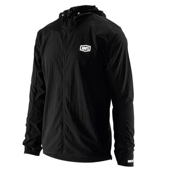 100% Herren Jacke Aero Tech Windbreaker, Schwarz