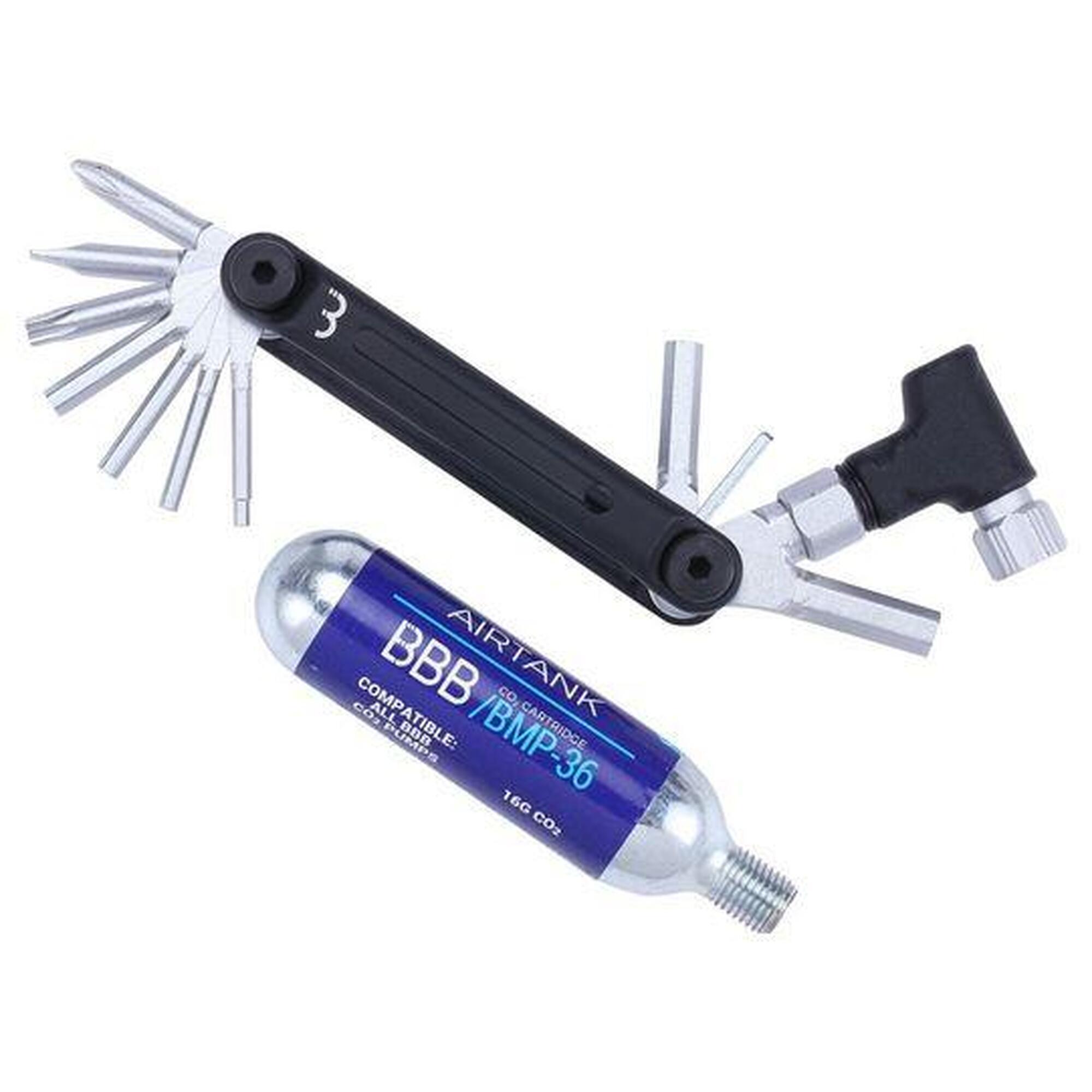 BBB CYCLING Multifunkční nářadí pro kola Royalfold Co2 Inflator