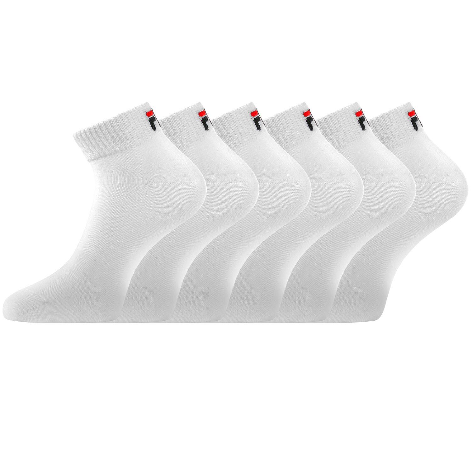 Lot de 6 paires de chaussettes Quarter homme F9300 Blanc 1/3