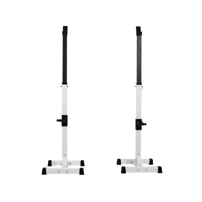 Squat Rack Développé/Squat Blanc Fitness Tech