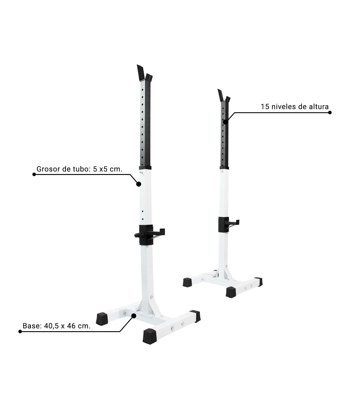 Squat Rack Développé/Squat Blanc Fitness Tech 3/3