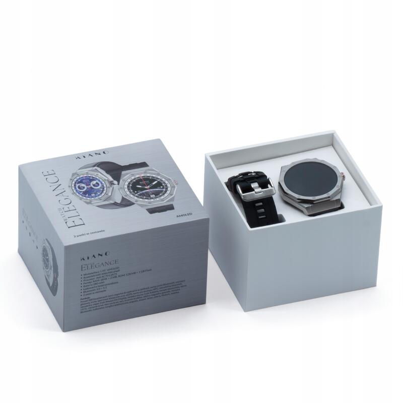 Ceas Smartwatch Kiano Elegance Silver, argintiu, Bluetooth, NFC, moduri sportive