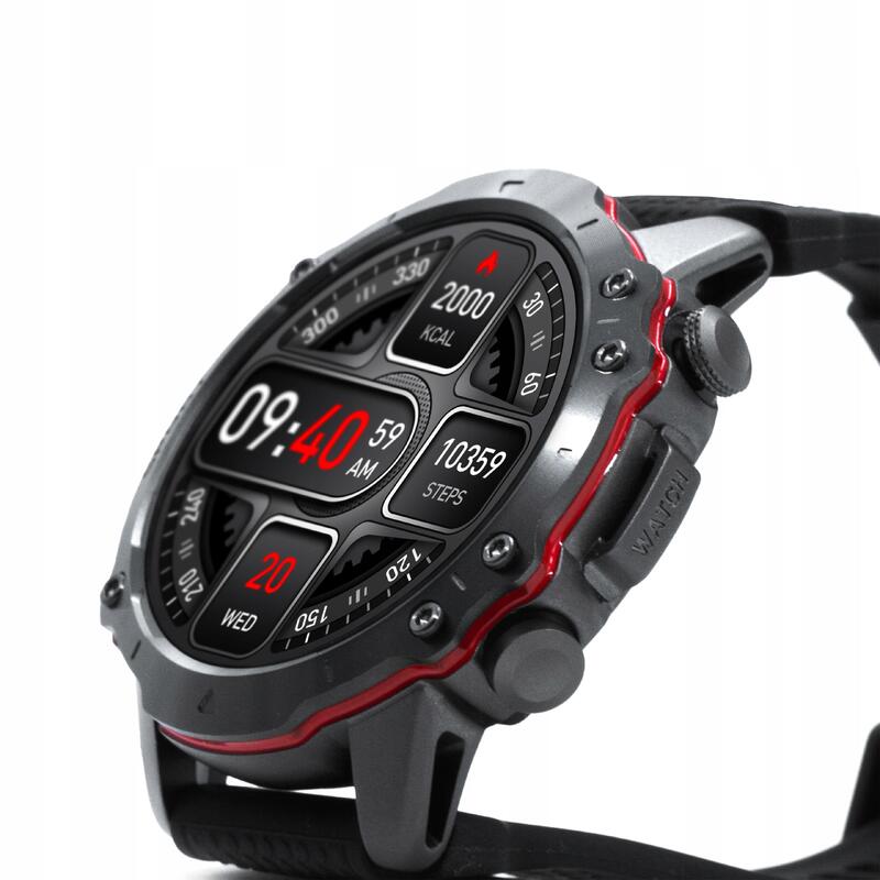Montre intelligente Kiano Watch Sport Black, noire, homme, Bluetooth, NFC
