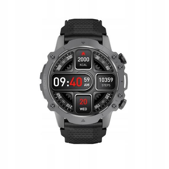 Zegarek smartwatch Kiano Watch Sport Black czarny, męski, bluetooth, NFC