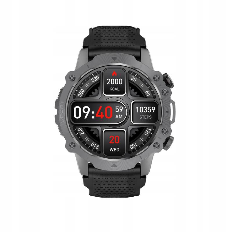 Montre intelligente Kiano Watch Sport Black, noire, homme, Bluetooth, NFC