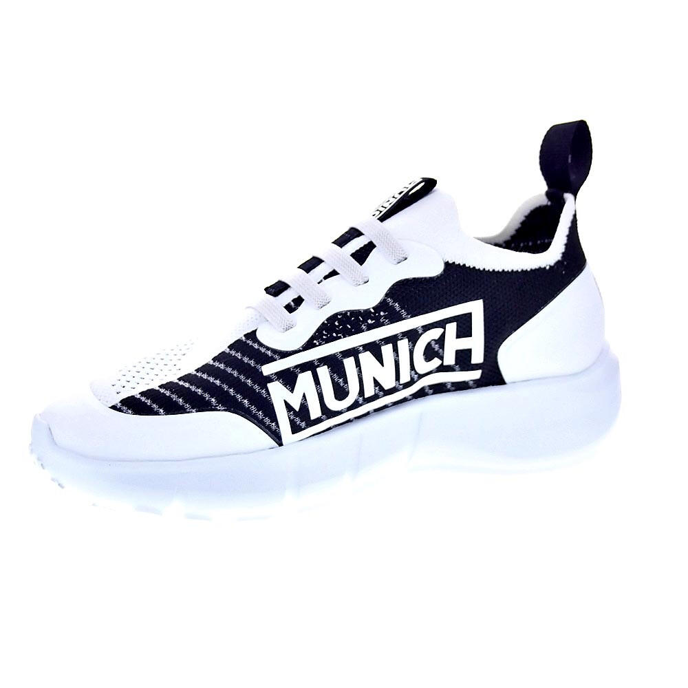 Munich Fun Kid 06 - Zapatillas Unisex Para Niños - Tejido Aqua, Logo Negro Y Detalles En PU - Lavables En Lavadora