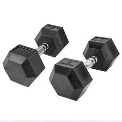 Haltères hexagonales 15kg Fitness Tech Set 2 Unités
