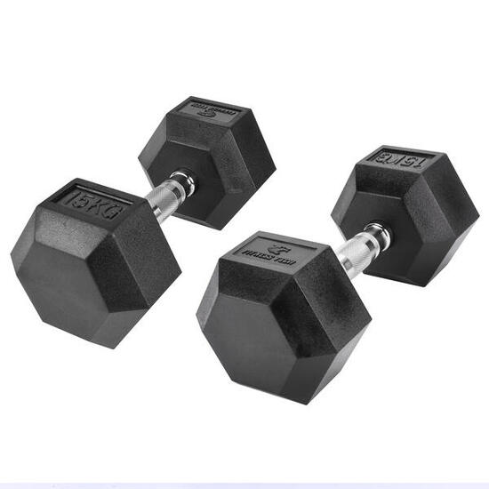 Haltères hexagonales 15kg Fitness Tech Set 2 Unités