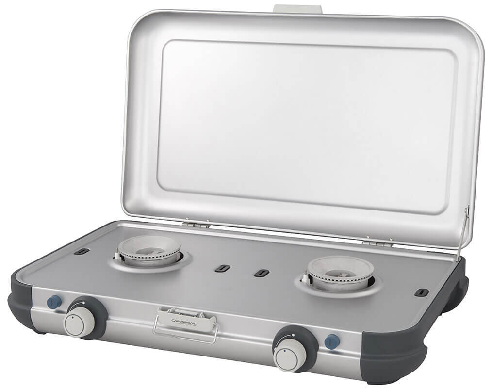 CAMPINGAZ Camping Kitchen 2 PZ – Fornello a gas 2 fuochi con tubo e regolatore 4/7