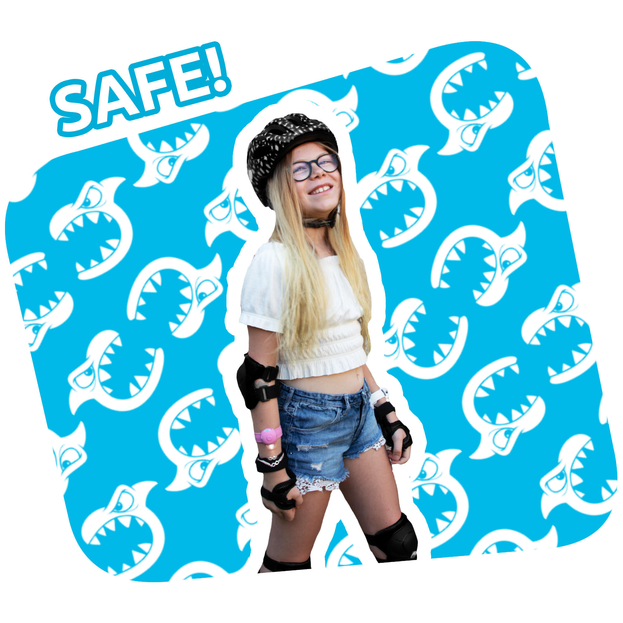 Fahrrad-Schutzausrüstung für Kinder |Grün | Crazy Safety | CPSC zertifiziert 4/5