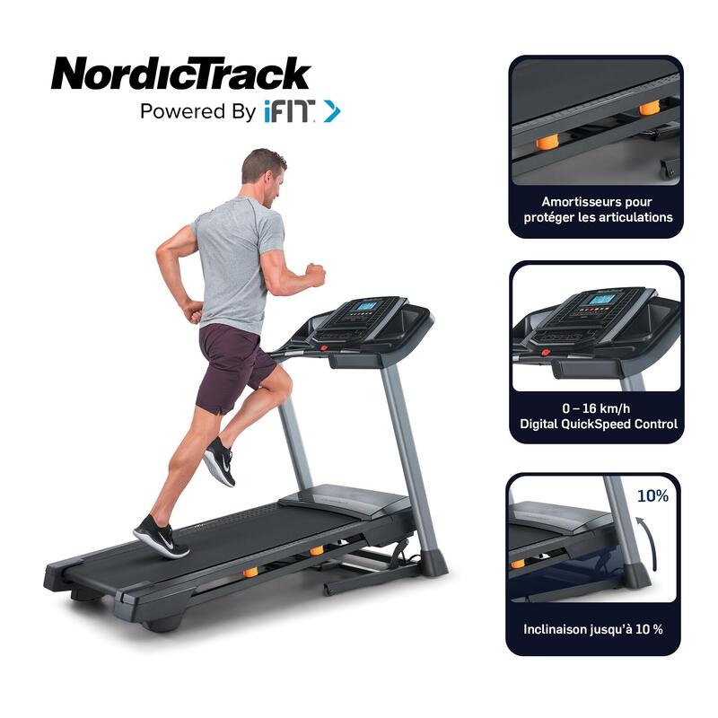 Běžecký pás NordiTrack pro běh a chůzi s 5“ displejem a úsporným designem