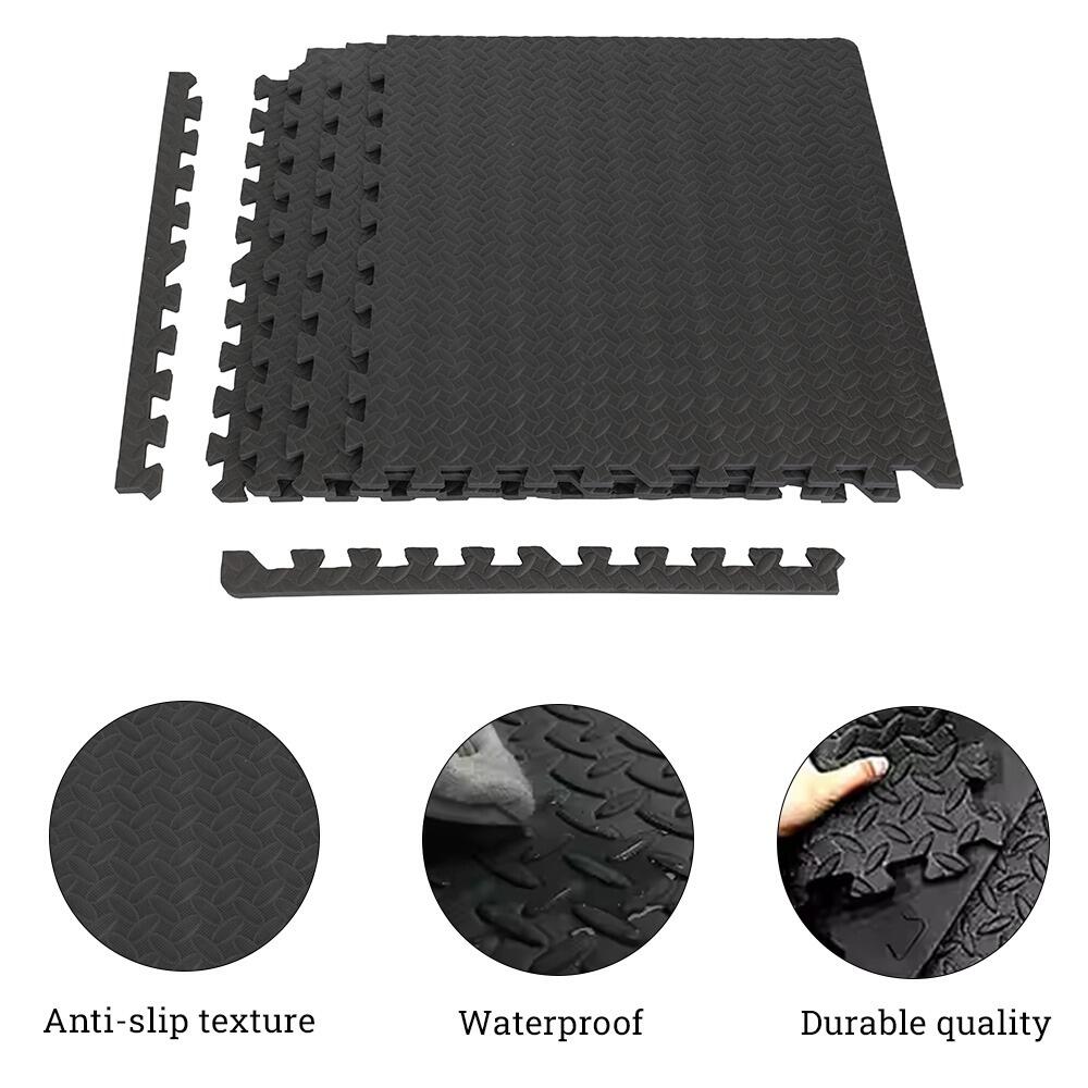 Tapis puzzle Fitness - Tapis de sol - 4 pièces - 120 x 120 cm - Noir 5/7