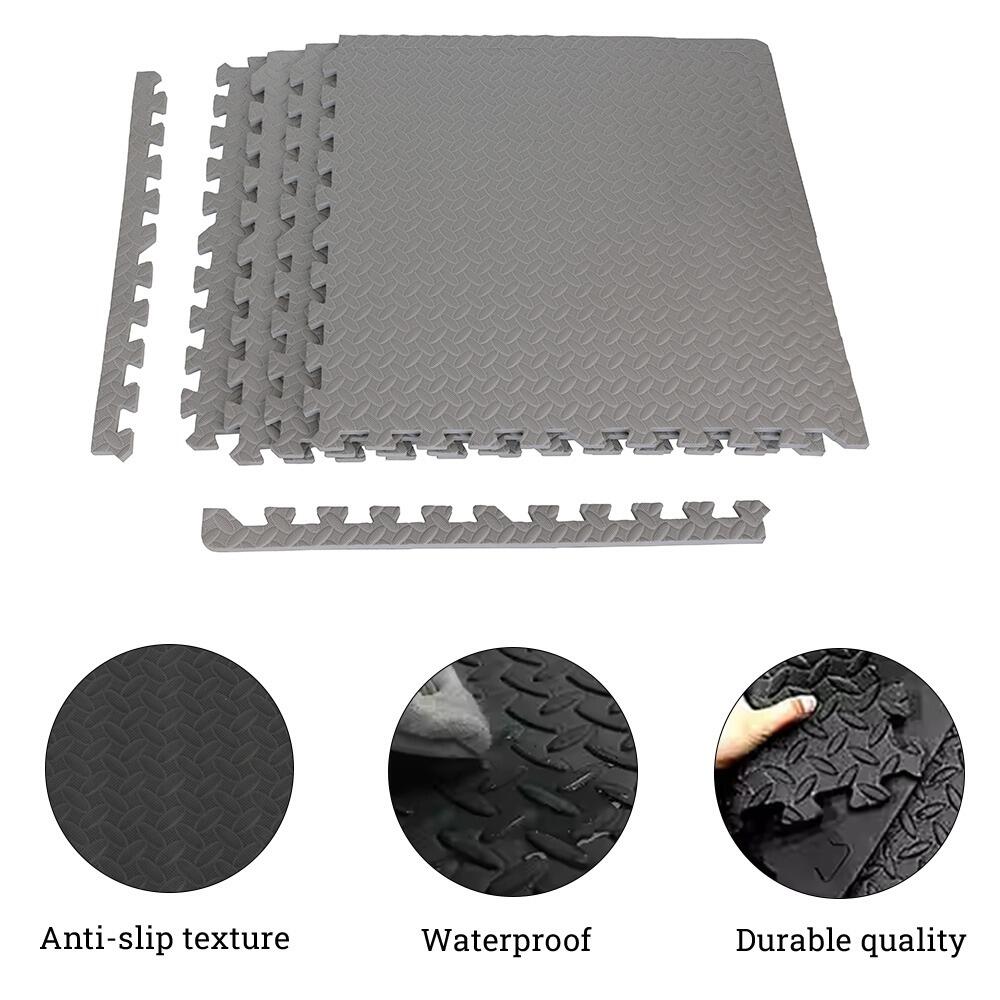 Tapis puzzle Fitness - Tapis de sol - 4 pièces - 120 x 120 cm - Gris 5/7