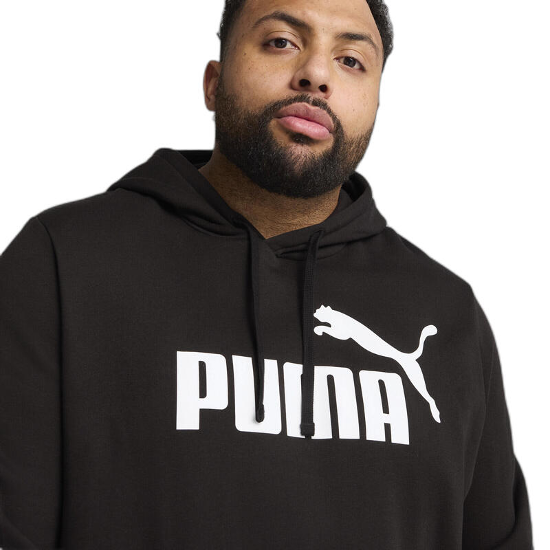 Pulover alergare bărbați glugă, buzunar frontal Essentials No. 1 Logo, alb PUMA