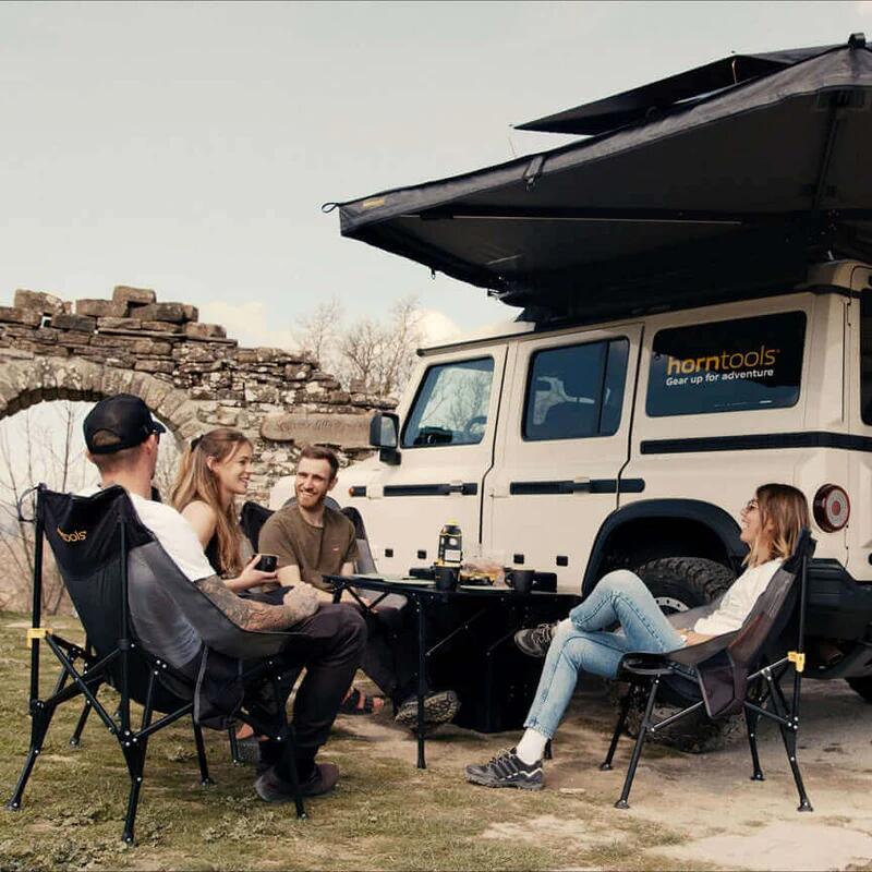 horntools Campingtisch faltbar kompakter Rolltisch höhenverstellbar 2/7