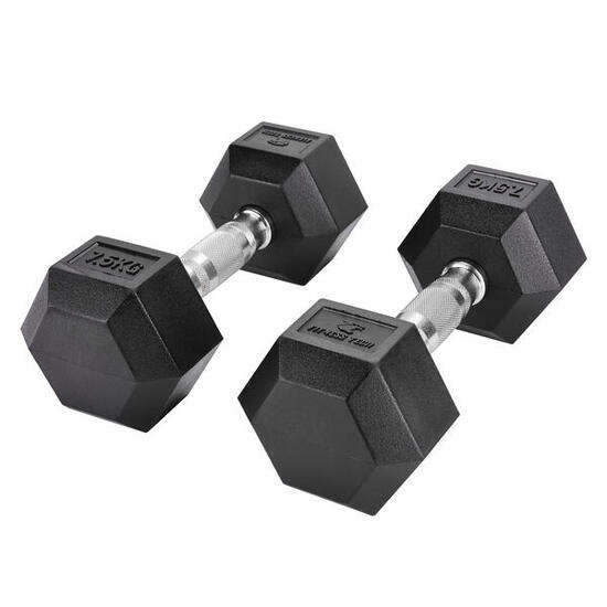 Haltères hexagonales 7,5kg Fitness Tech Set 2 Unités