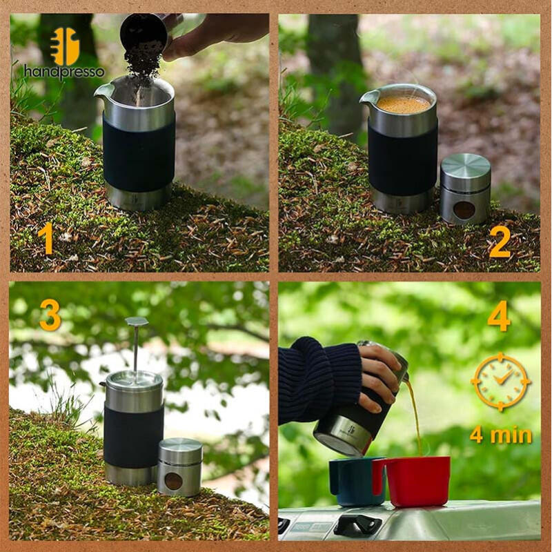 Cafetière à piston Handpresso Travel Press 35cl - French Press inox 3/7