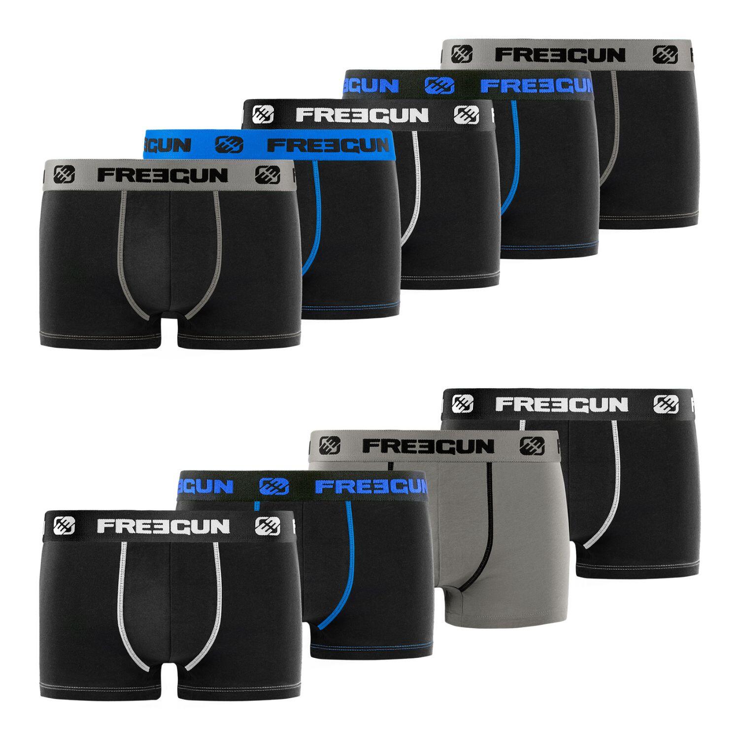 Freegun - Lot De 9 Boxers Coton Homme E1 - Caleçon - Noir - 38 S - Decathlon