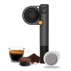 Cafetière portable voyage Handpresso Pump gris pour dosette E.S.E. ou café moulu