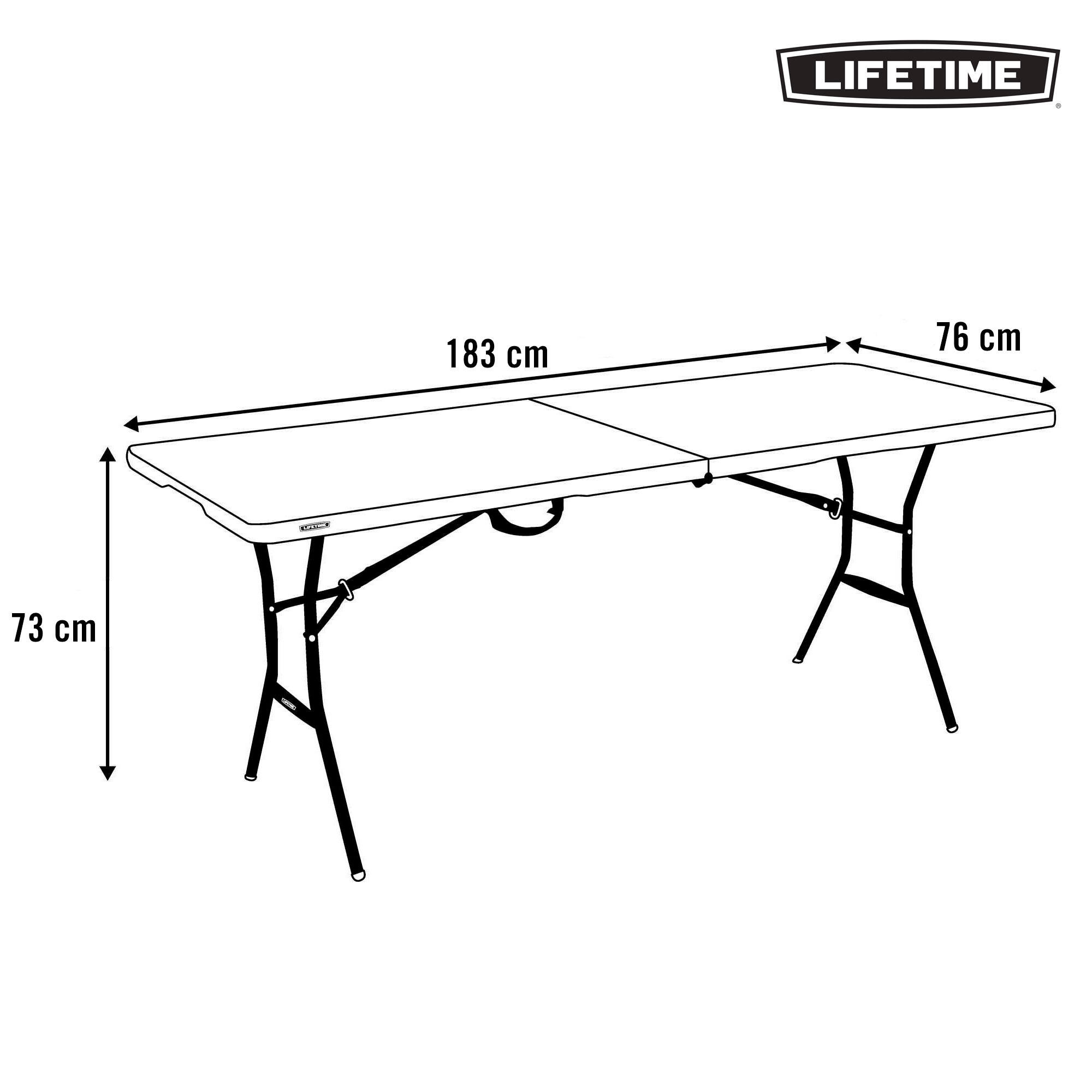 Lifetime Mesa plegable rectangular 183x76 cm negra 4/7