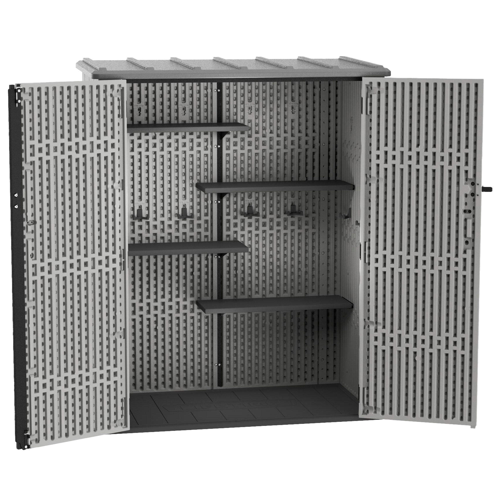 Lifetime Armario exterior vertical 1.350 L Rough Cut™ con estantes y colgadores 2/7