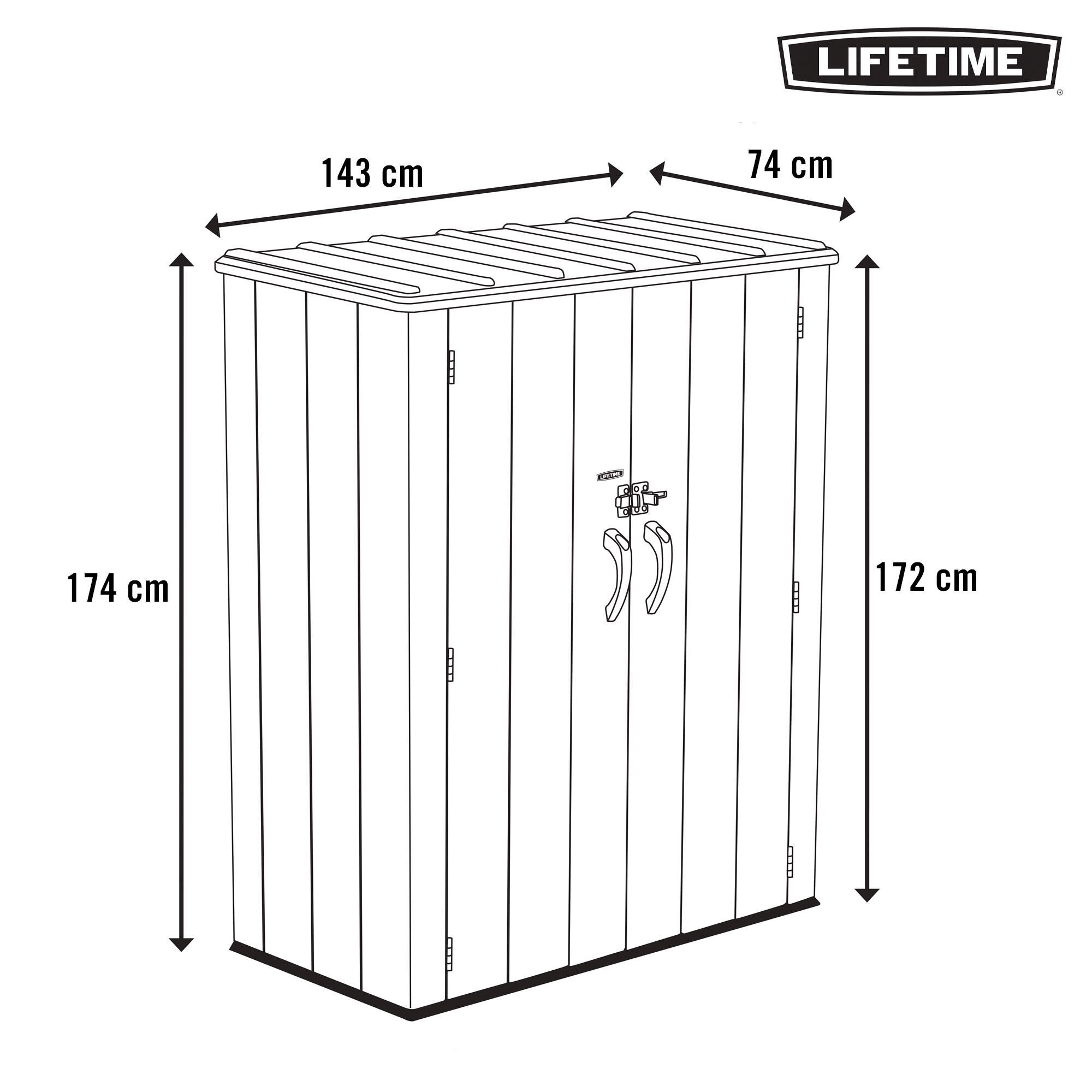 Lifetime Armario exterior vertical 1.500 L Rough Cut™ con estantes 4/7