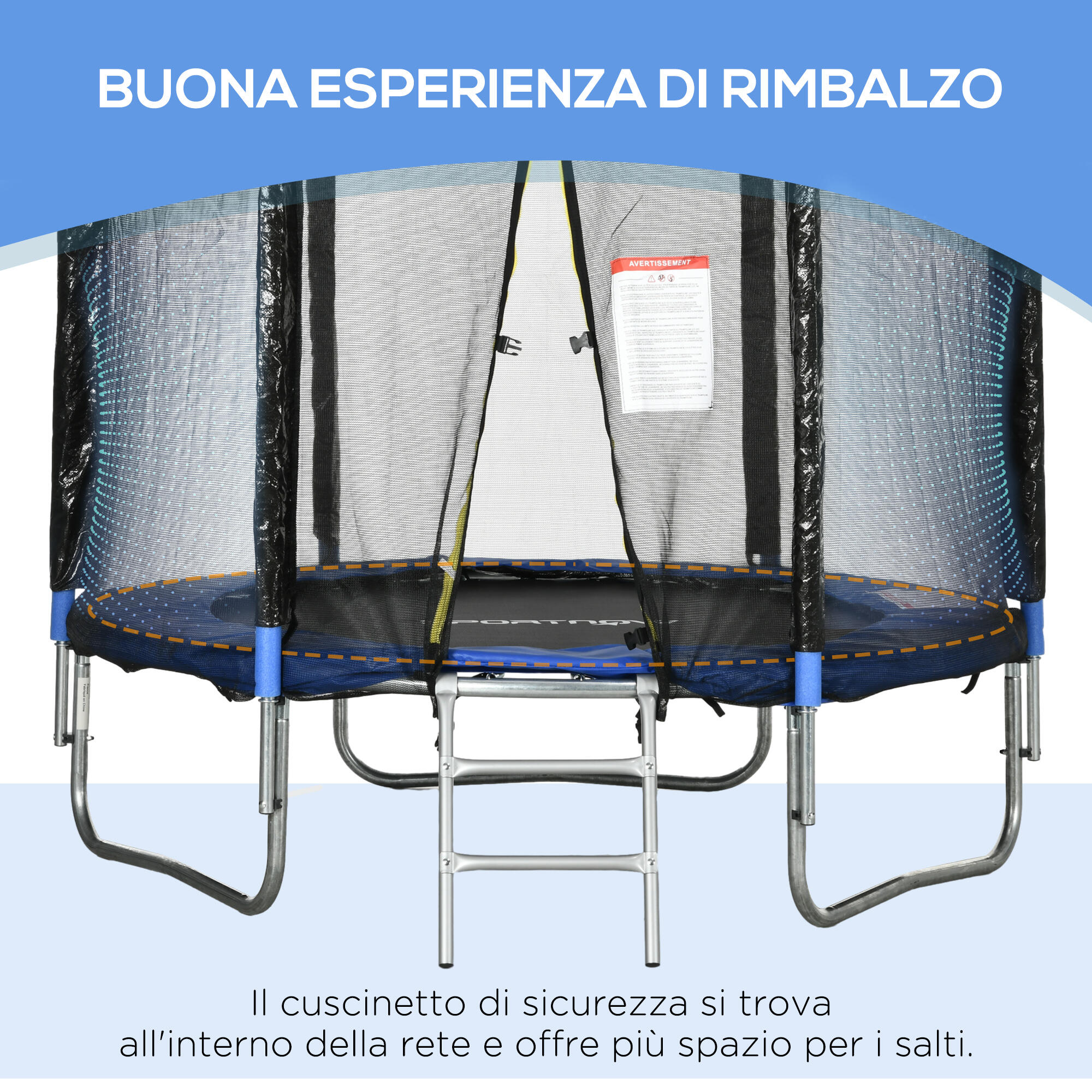 YARNOW Tappeto Elastico All'aperto Coprimaterasso Cuscino D'urto Protettivo Protettore Kit Copertura Di Ricambio Per Trampolino Cuscino Trampolino Cuscino Di Sicurezza Per Trampolino Blue