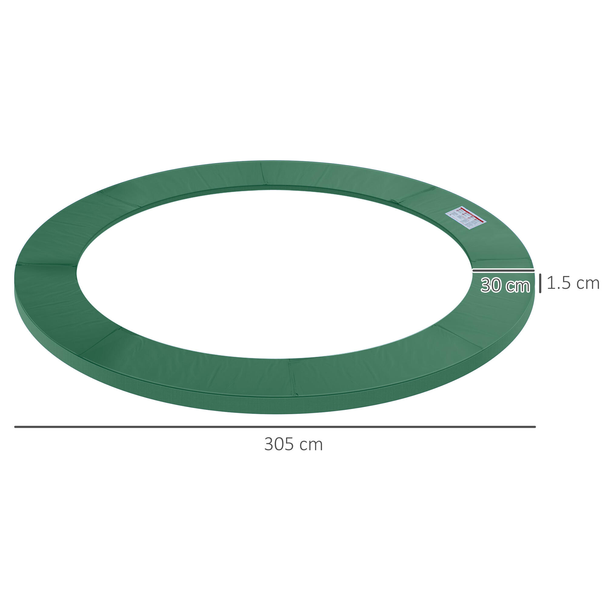 HOMCOM Copertura di Protezione per Trampolino Elastico Ø305cm Verde 3/7