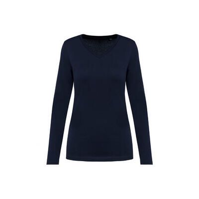 suprima Langarmshirt mit V-Ausschnitt. Damen Kariban Premium