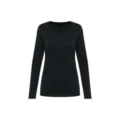 suprima Langarmshirt mit V-Ausschnitt. Damen Kariban Premium