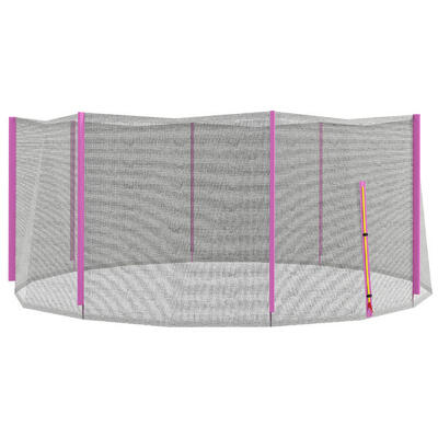 SPORTNOW Rete Protettiva per Trampolini a 8 Pali in PE Nero e Rosa