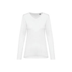 T-shirt manches longues suprima col V femme Kariban Premium