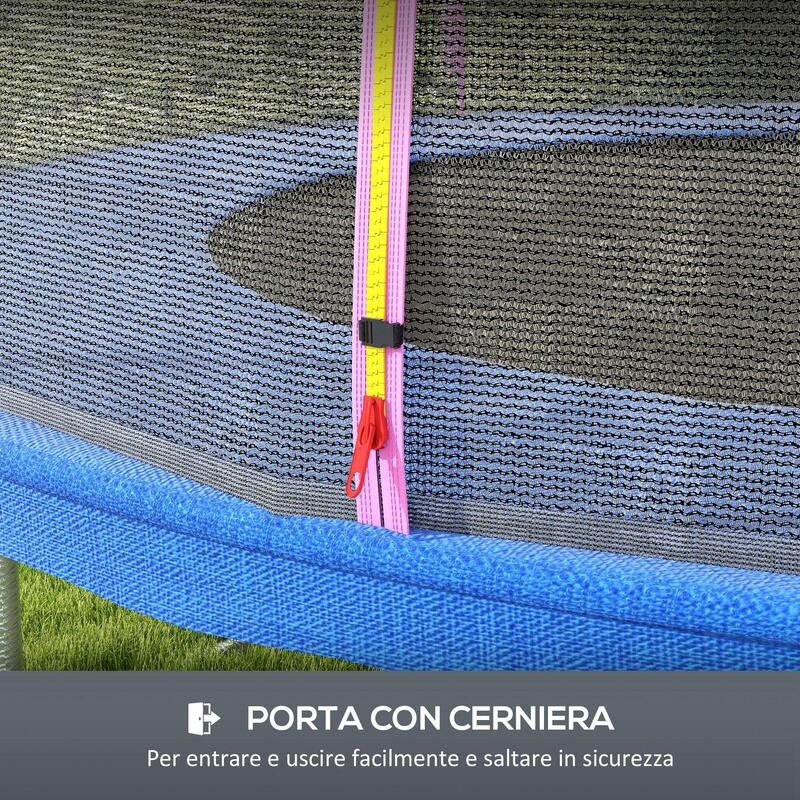 SPORTNOW Plasa de Protectie pentru Trambulina cu 8 Bare In pe Negru si Roz