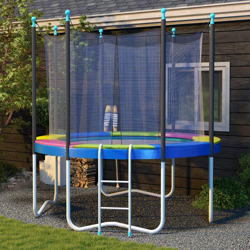 SPORTNOW Husa Trambulina Ø244X30 cm Pliabila Portabila Multicolora