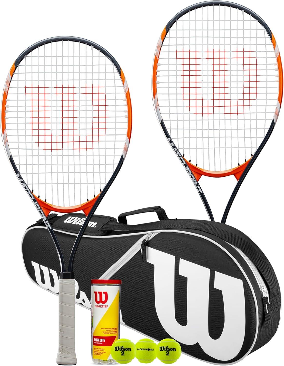 WILSON Wilson Matchpoint XL Tennis Racket Twin Set, Wilson Advantage Bag & Tennis Balls