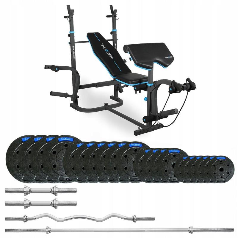 Zestaw kulturystyczny Thunder SET-VIGOR-B-LBG-03 87,5KG z ławką