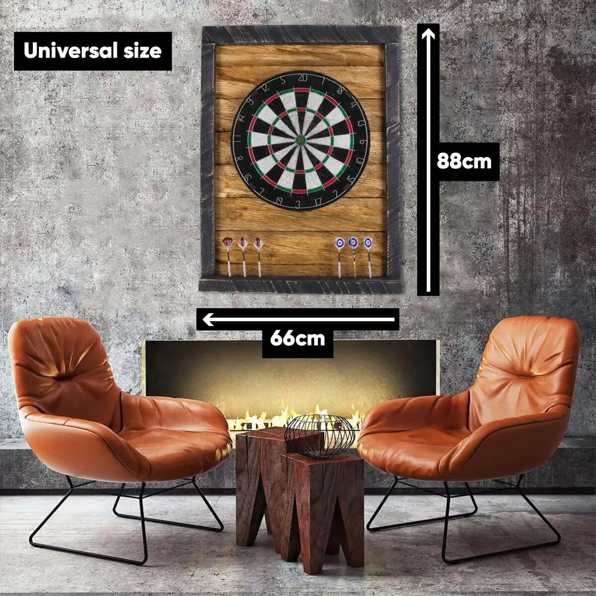 Tablica Drewniana John Paddle do Darta Retro Vintage Black Uniwersalny 3/7