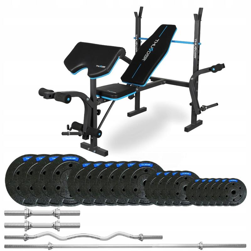 Zestaw kulturystyczny Thunder SET-VIGOR-A-HBG-03 87,5KG z ławką