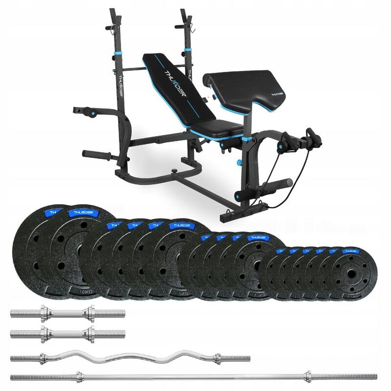 Zestaw kulturystyczny Thunder SET-VIGOR-B-LBG-02 57,5KG z ławką