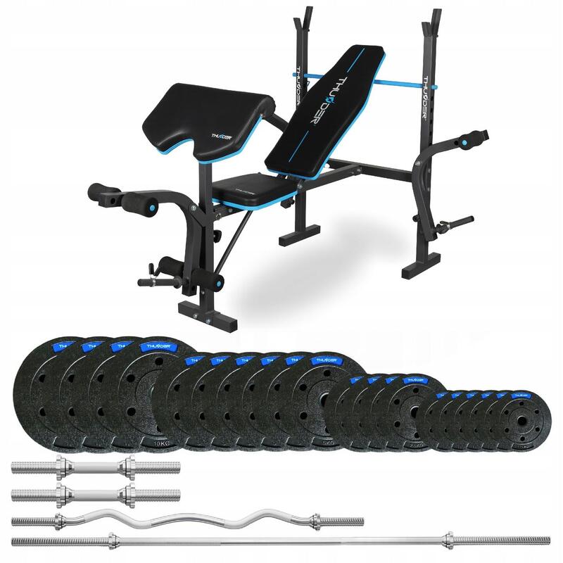 Zestaw kulturystyczny Thunder SET-VIGOR-A-LBG-03 87,5KG z ławką
