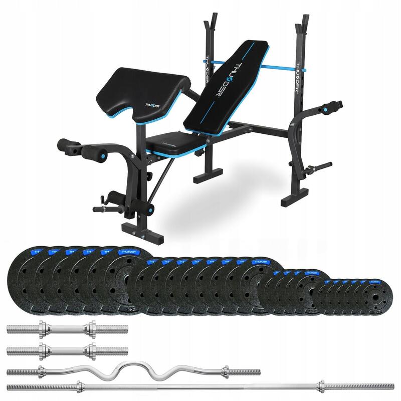 Zestaw kulturystyczny Thunder SET-VIGOR-A-HBG-04 117,5KG z ławką