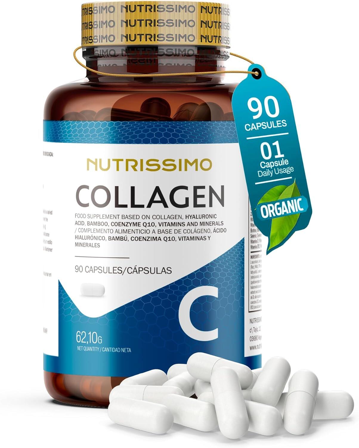 NUTRISSIMO Ácido Hialurónico +Colágeno Hidrolizado Puro +Q10 +Vitaminas A,C,D y B12+ Zinc