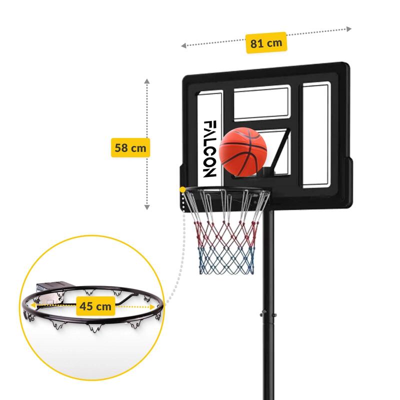 Kosz do koszykówki wolnostojący regulowany FALCON JUNIOR 2