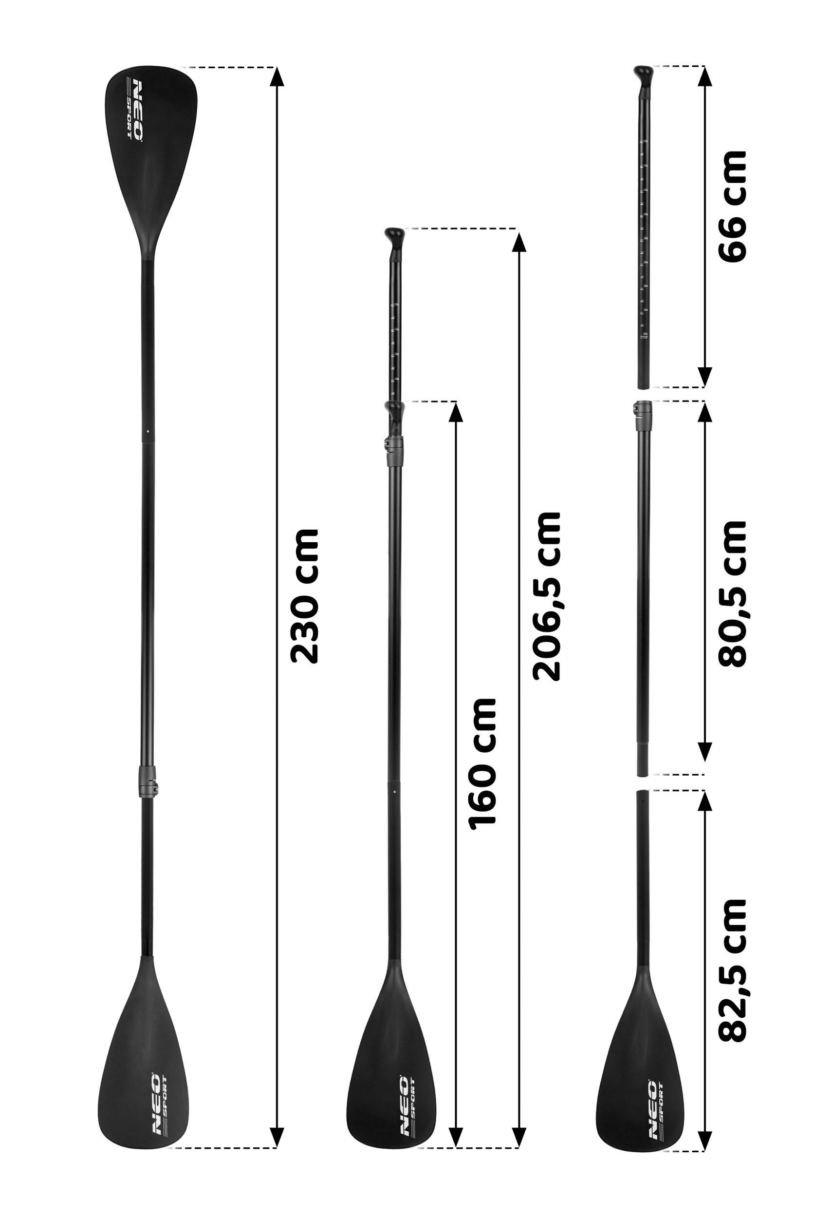 Składane wiosło do deski SUP kajakowe regulowane czteroczęściowe 230cm Neo-Sport 7/7