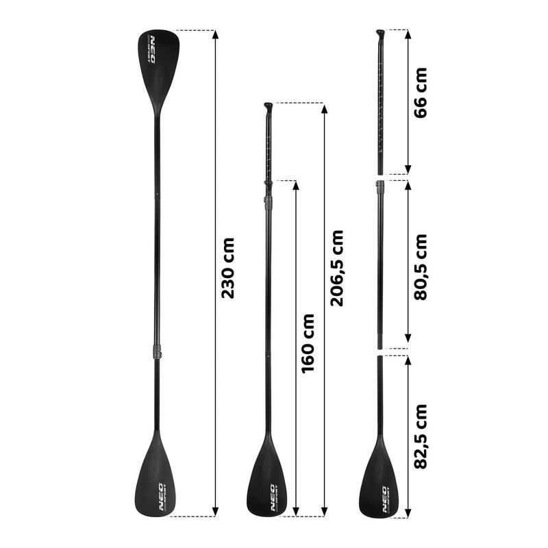 Składane wiosło do deski SUP kajakowe regulowane czteroczęściowe 230cm Neo-Sport